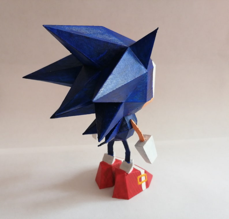 Sonic the Hedgehog Low-poly 3D Printed Figure | Etsy