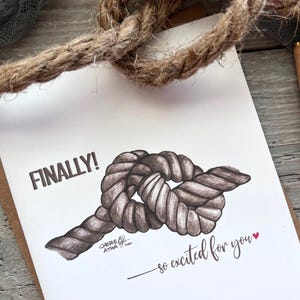 Rope Knot Wedding Card: Newlywed Gift, Bridal Shower Card