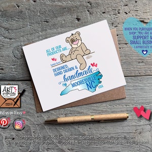 All of our products are... designed, hand drawn & handmade in Mooresville, NC, USA. When you purchase from my shop... you are helping support my small business. I appreciate you!