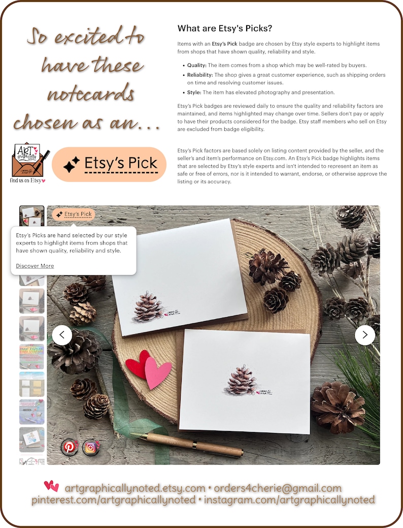 So excited to have these notecards as an Etsy Pick!