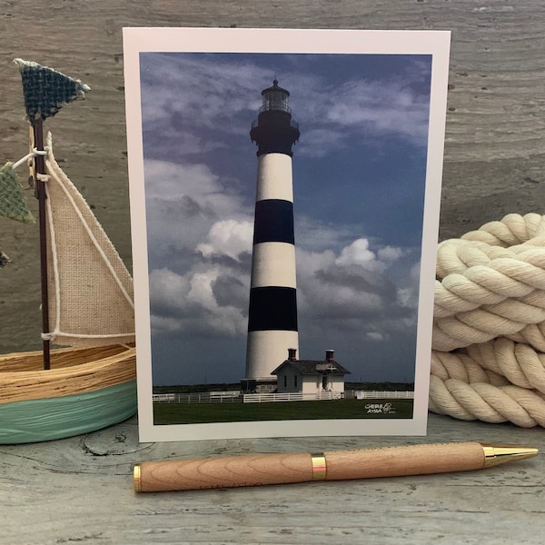 Bodie Island Lighthouse Note Card, 4.25" x 5.5" made from an Original Photograph, Nags Head North Carolina Landmark, Cape Hatteras Seashore