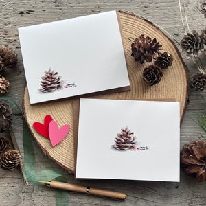 minimalistic watercolor pinecones for your stationery