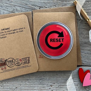 The back and front of the reset button card
