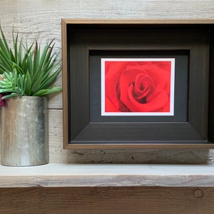 Carte de correspondance effet aquarelle rose rouge, oeuvre d'art originale et photographie, intérieur vierge, carte de correspondance écriture botanique fleurs, coffret cadeau, Saint-Valentin image 2