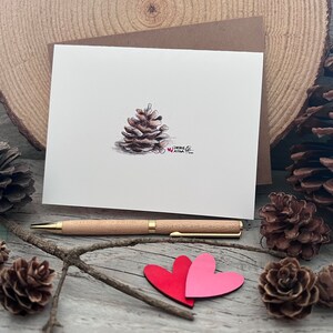 Carte de correspondance minimaliste pomme de pin_Set of 2_Blank Stationery Grandpa Chic Winter Pine_Everyday Find_Original peint Watercolor_Christmas Pine image 7