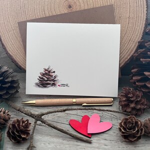 Carte de correspondance minimaliste pomme de pin_Set of 2_Blank Stationery Grandpa Chic Winter Pine_Everyday Find_Original peint Watercolor_Christmas Pine image 6