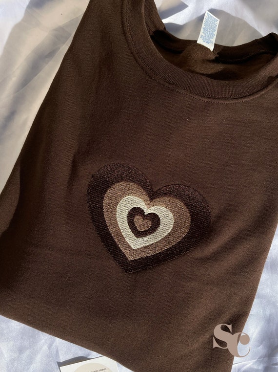 Latte Heart Aesthetic Crewneck Trendy Pinterest Sweatshirt | Etsy