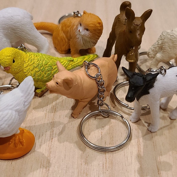 Animal figure keychains