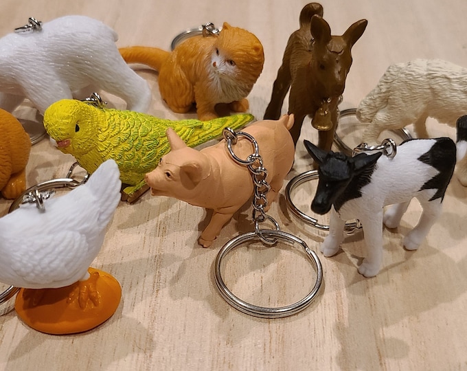 Animal figure keychains