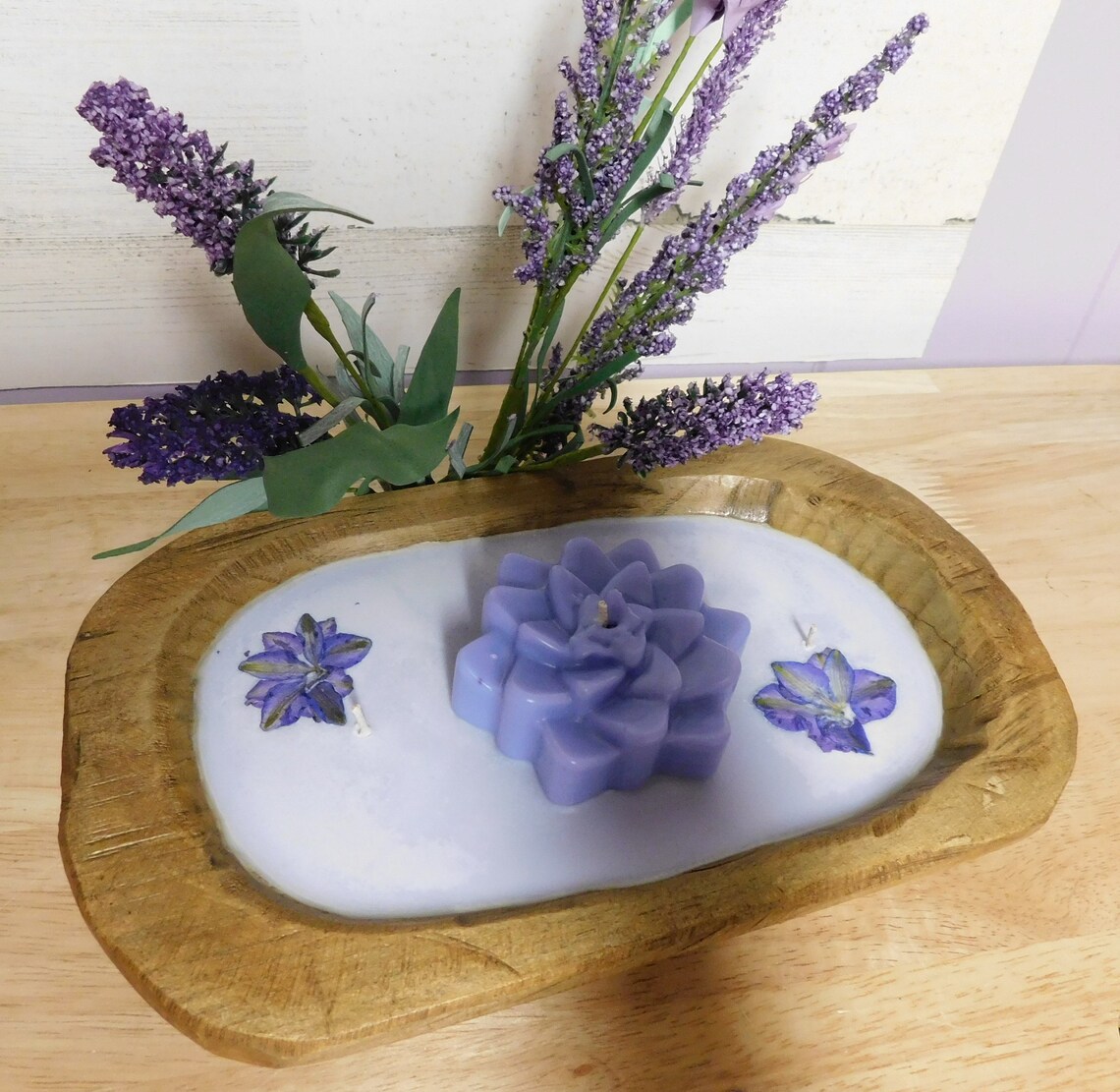 Soy Wax Dough Bowl Candle/Lavender/Lotus Flower Etsy