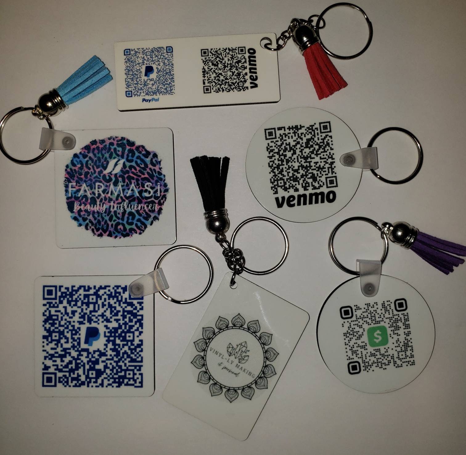 Set of 2 Custom QR Code Keychains Etsy