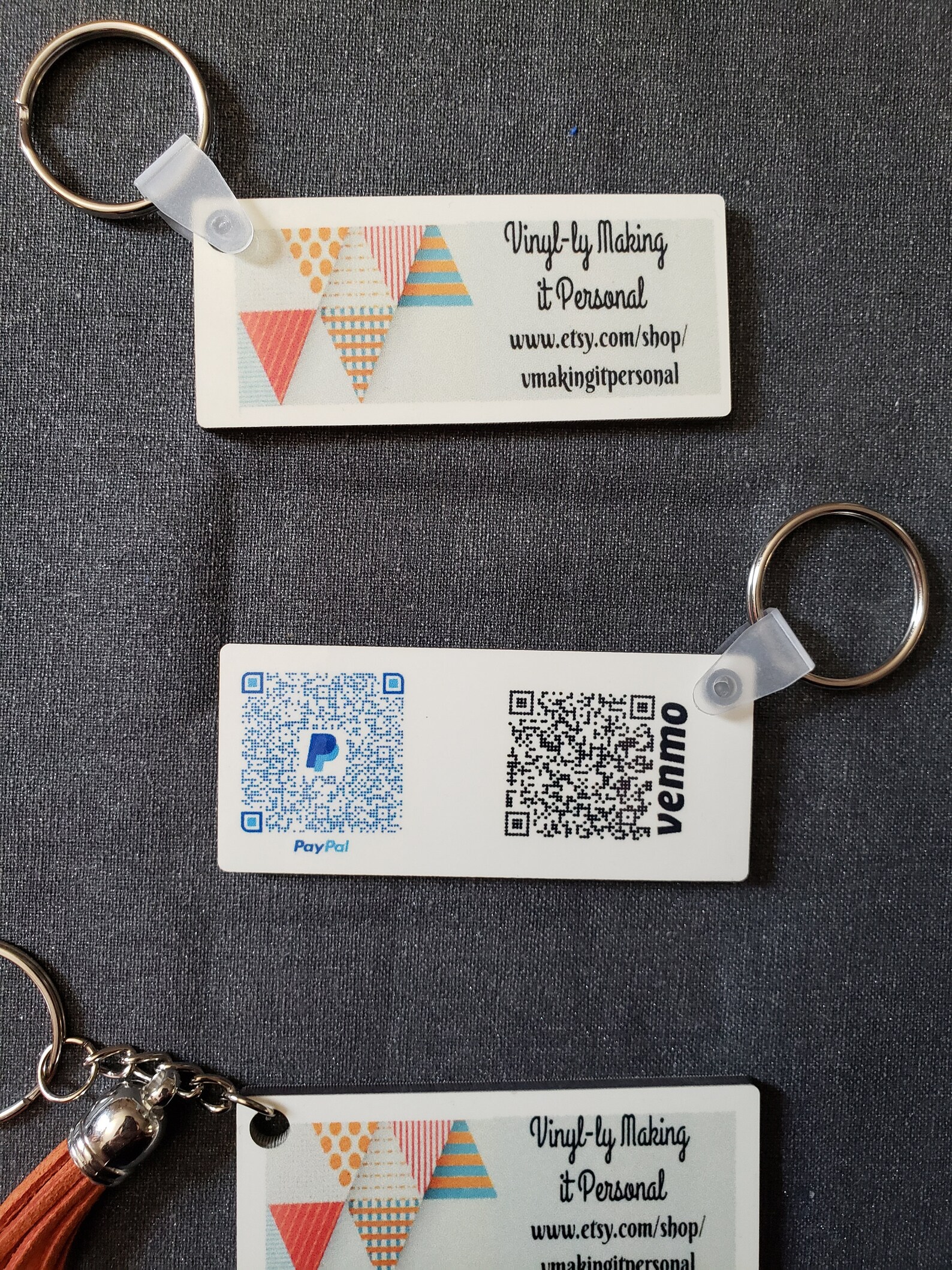 Set of 2 Custom QR Code Keychains Etsy