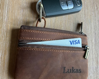 Personalized key case made of real leather