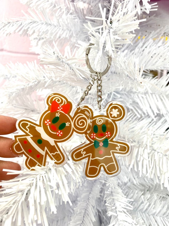Gingerbread Keychain Mouse Gingerbread Double Keychain Etsy