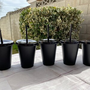 Black mini cups bundle of 5 16oz black cups