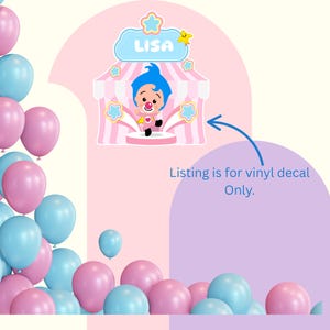 Plim Plim Pink backdrop vinyl sticker, backdrop decor