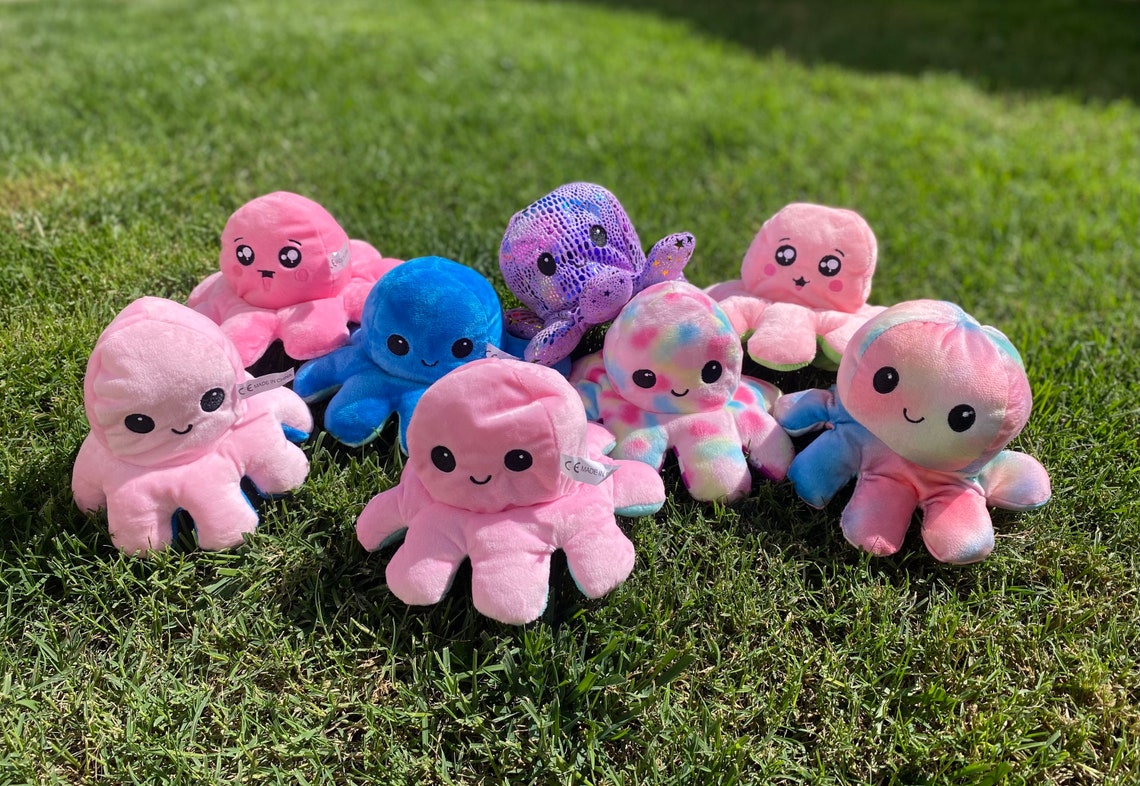 Reversible Mood Octopus Plushies | Etsy
