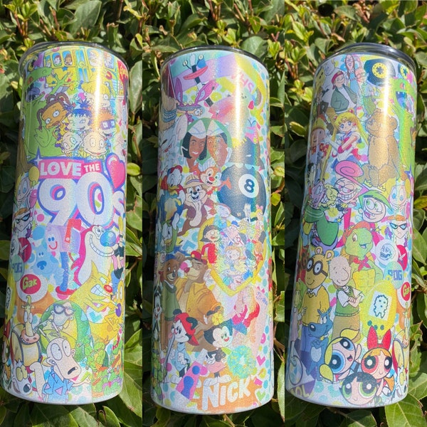 90’s theme inspired tumbler, 90s babies, 90s era