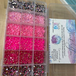 5mm, resin rhinestone kit, pink