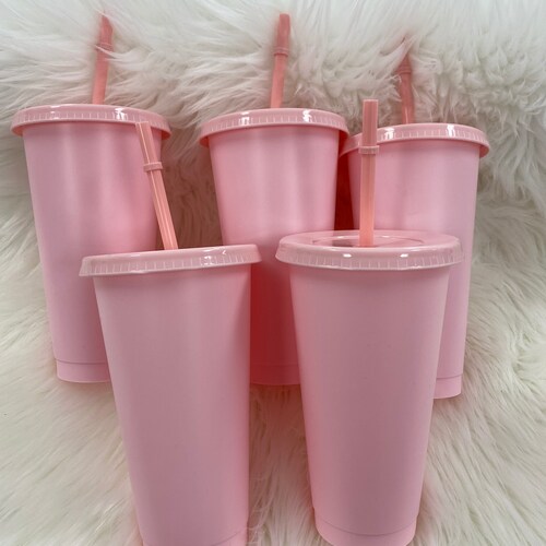 Light Pink 24oz Cold Cups Set of 5 Etsy