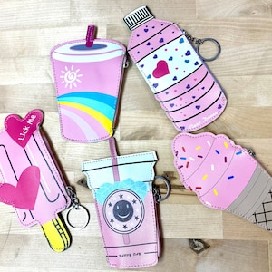 Pink coin purse, keychain coin purse