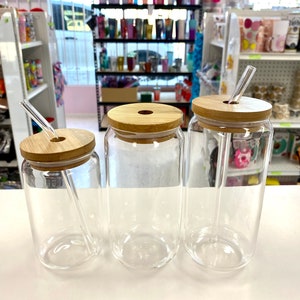 Bamboo glass cans, glass cups, glass straw, 12,16,20 oz, glass cups, libbey cup