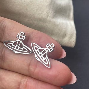 vintage 925 silver saturn earrings, Vivienne Westwood earrings