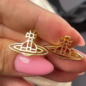 vintage 925 silver saturn earrings, Vivienne Westwood earrings