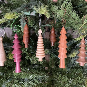 Hand Turned Christmas Tree Ornament Set Unique Designs