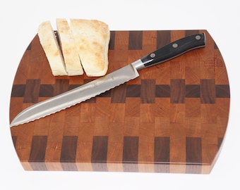 Handmade End Grain Cutting Board / Butcher Block Walnut and Cherry