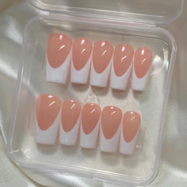 Classic French Tips | Press On Nails | Reusable Gel Nails