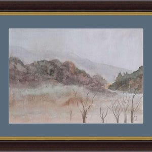 Mountains Transcarpathia Ukrainian Landscape Watercolor Original Painting Wall Art Ukraine Home Paintings Folk Art Wall Art 10 x 8 inches