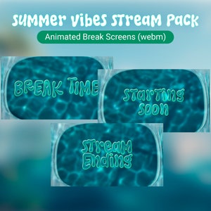 Animated Twitch Stream Package Summer Vibes - Clean Minimalist Blue ...