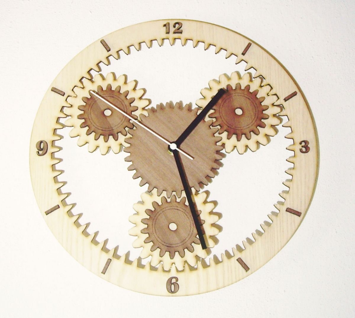 Gear Clock Wooden Steampunk Gear Clock MDF Hand Painted Gold Silver Copper  Handcrafted CNC Machined Mantel Clock Wedding Gift 