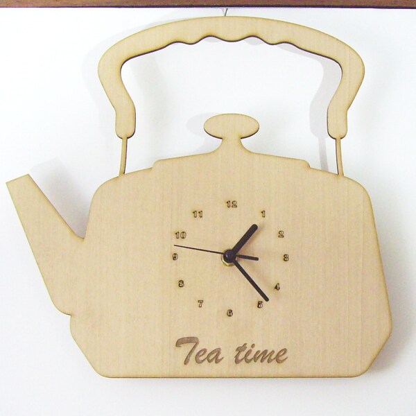 Tea Kettle Kitchen Clock Etsy