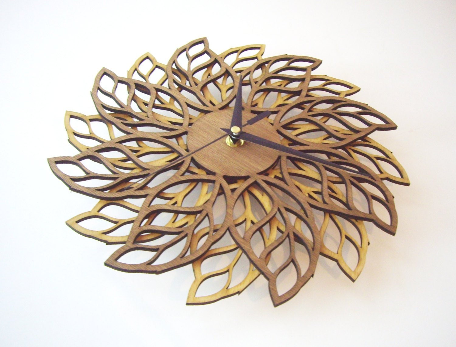 Nature wall clock Wooden wall clock modern clock Etsy