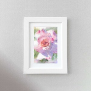Idyllic Pink Rose | Original Watercolor Painting | Framed Floral Art