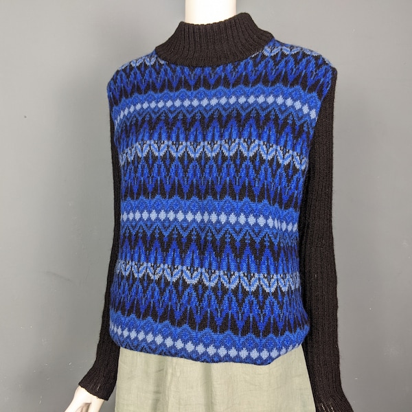 Vintage 70s Jumper/Handmade Jumper/Knitted Jumper/Turtle neck Jumper/70s Sweater/70s Pullover/Handknit/Women's Clothes/Vintage Clothing