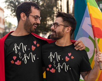 LGBT Mr. & Mr. Shirt, Gay Groom Shirts, Wedding T-Shirt, Gay Men, LGBTQ Weddings, Wedding Gifts, Gift for LGBT Man, Groom and Groom Tee Guys