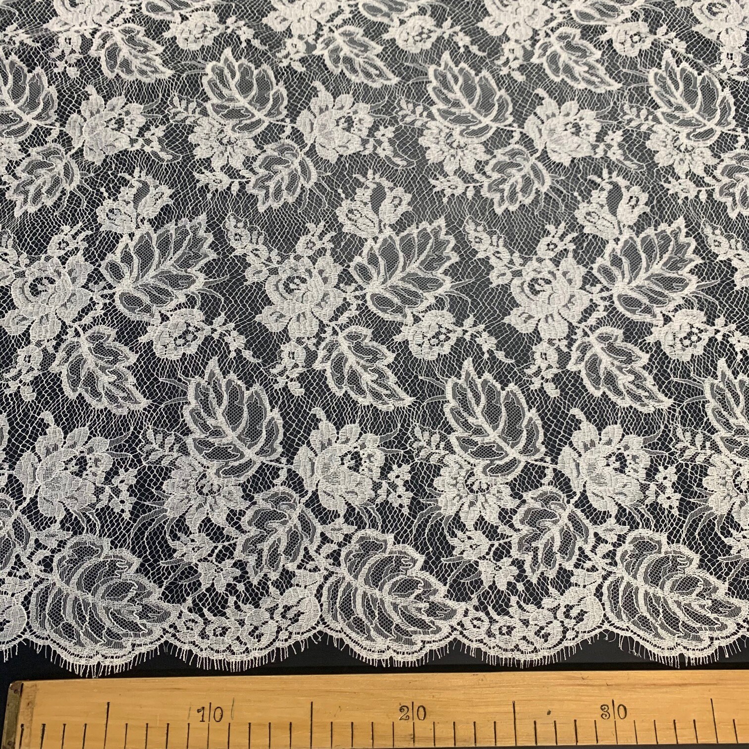 French leavers lace white for wedding dress width 135cm Etsy