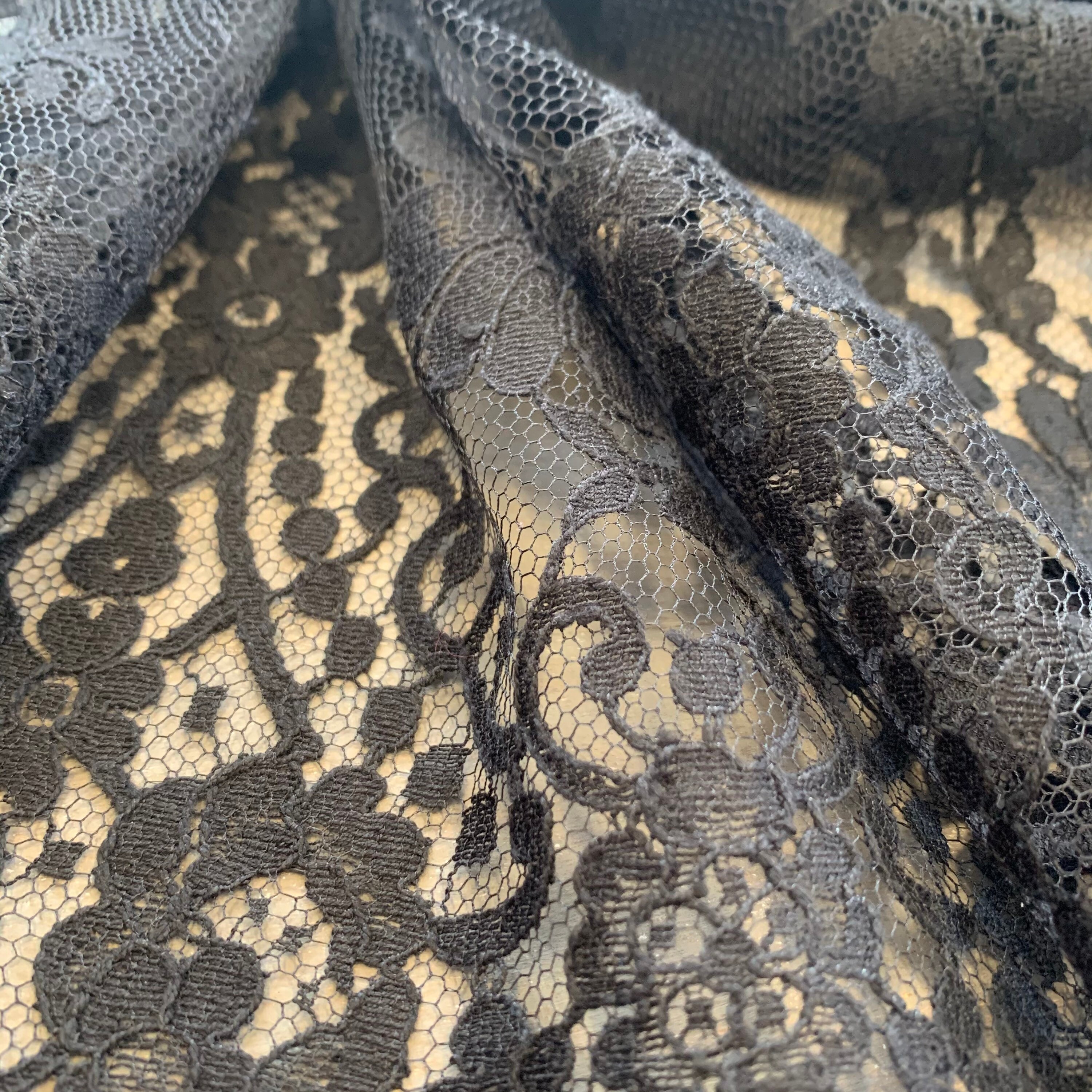French Leavers Lace Fabric LOUISE Haute Couture 90cm Black or Etsy