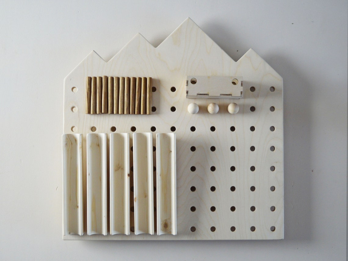 Mountain Pegboard Ball Track Marble Run Etsy