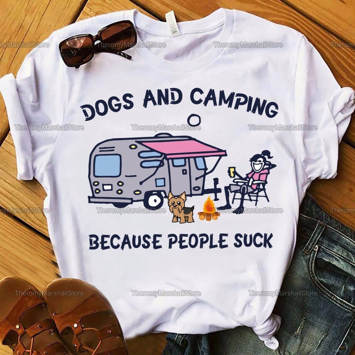 Dogs And Camping Funny Dogs Shirt Camping Shirt Dog Shirts Etsy
