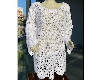 Crochet Beach Cover Up, Crochet Mini Beach Dress, Mini Suit Lace Cover up, Women Beachwear, Crochet Beach Dress, Women Pareo, Pool Coverup