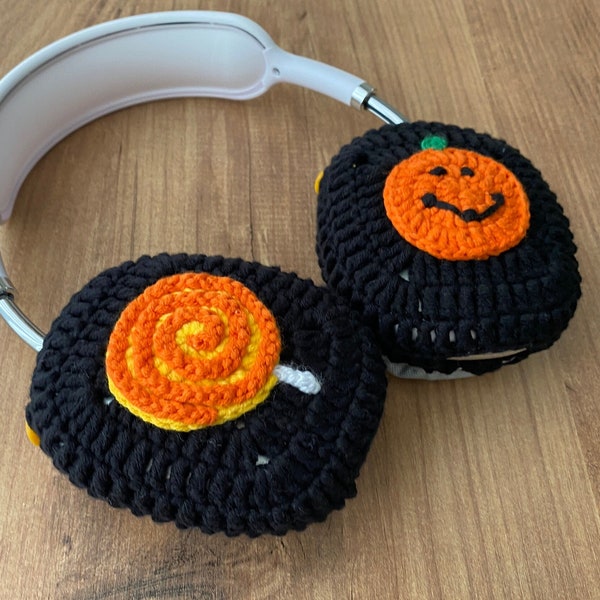 Halloween Airpod Max Cover, Pumpkin, Eye, Candy, Ghost, Witch, Web Airpods Max Crochet Case, Headphone Crochet Cover with Halloween Design