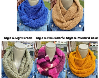 Infinity Scarf for Men, Women Handmade Scarves, Unisex Knit Cowl Scarf,  Chunky Scarf, Christmas Sale, Best Christmas Gift for Her