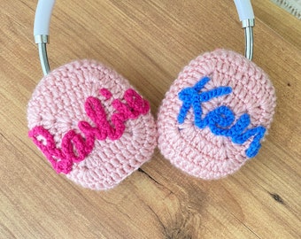 Pink Airpod Max Cover, Pink Airpods Max Crochet Case, Headphone Crochet Cover, Airpods Max Crochet Accessories Gift, Attachments