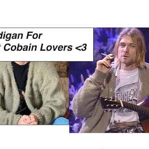 Kurt Cobain MTV Cardigan, Cardigan Similar to Kurt Cobain MTV Unplugged Cardigan, Unisex Gift for Kurt Cobain Lovers, Mohair Grunge Cardigan