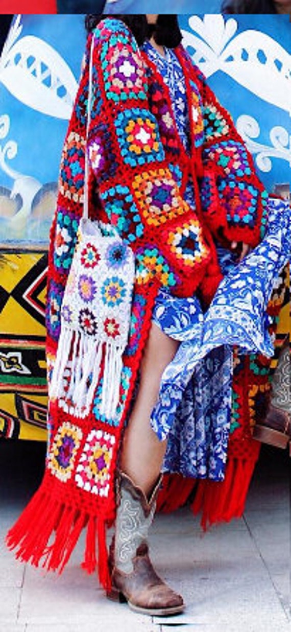 Floor length store crochet cardigan