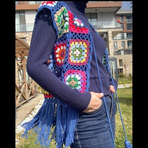Crochet Cardigan, Granny Square Cardigan, Women&#39;s Cardigan Sweater, Oversized Cardigan, Hand Knit Cardigan, Gift for Her